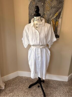 JCrew Linen Button Front Shirt Dress